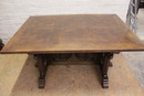Gothic style Table in Oak, France 1900