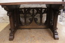 Gothic style Table in Oak, France 1900