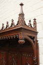Gothic style Walnut hall bench, France 19th century