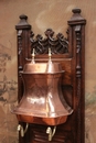 Gothic style Fontain in oak and cupper, France 19th century