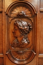 Henri II style 8 doors bookcase in Walnut, France 19th century