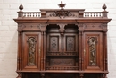 Henri II style Cabinet in Walnut and bronze, France 19th century