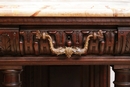 Henri II style Console in walnut and marble, France 19th century