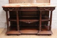 Henri II console/server in walnut with marble top