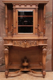 Henri II display cabinet with gilt accents