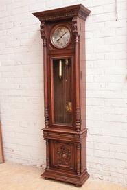 Henri II grandfather clock in walnut.