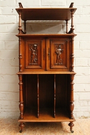 Henri II Little walnut Henri II music cabinet