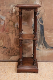 Henri II Pedestal flower stand in walnut