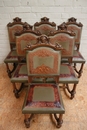Henri II style Special set of 6 chairs in Walnut, France 19th century