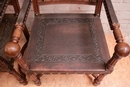 Henri II style Arm chairs in Oak, France 19th century