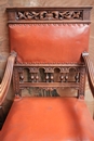 Henri II style Arm chairs in Walnut, France 19th century