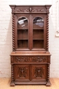 Hunt style Cabinet bookcase secretary desk in Oak, France 19th century