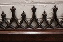 Gothic style Hall bench in Oak, France 19th century