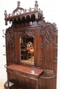 Gothic style Hall tree  in Walnut, France 19th century