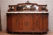 Large Louis XVI bombe cabinet in oak marble and bronze