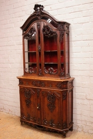 Liege Louis XV style display cabinet in oak