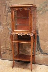 little Louis XV style display cabinet in walnut
