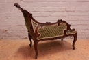 Louis XV style Long chair in Walnut, France 19th century