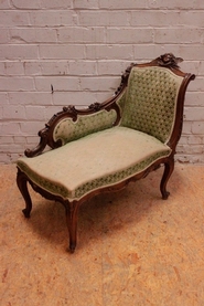 Long chair Louis XV style in walnut