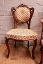 Louis XV style Arm chairs and chairs in Walnut, France 19th century