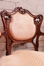 Louis XV style Arm chairs and chairs in Walnut, France 19th century