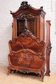 Louis XV Armoire and bed in walnut