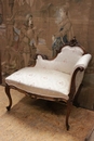 Louis XV style Bench in Walnut, France 19th century