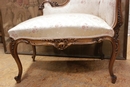 Louis XV style Bench in Walnut, France 19th century
