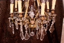 Louis XV style Chandelier in bronze and crystal, France 1900