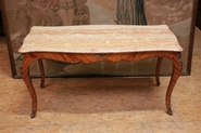 Louis XV Coffee table with bronze and marble