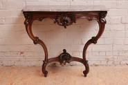 Louis XV console in walnut with marble top