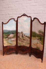 Louis XV Folding screen with oil on canvas