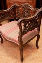 Louis XV style Arm chairs in gilt wood, France 19th century