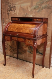 Louis XV ladys roll top desk in mahogany