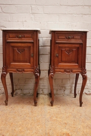 Louis XV nightstands mahogany and marble