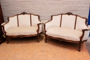 Louis XV Pair sofa's in walnut