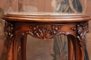 Louis XV style Pedestal in Walnut and onyx, France 19th century