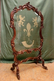 Louis XV Screen in walnut with beveled glaas