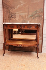 Louis XV server in oak with marble top