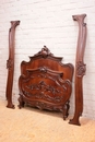 Louis XV style Bed + nightstand in Walnut, France 19th century