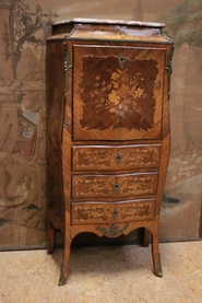 Louis XV style bombe secretary desk with inlay