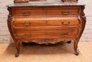 Louis XV style Commode in walnut and marble, France 19th century