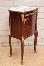 Louis XV style night stand in mahogany and bronze