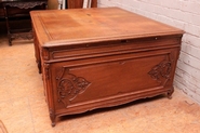 Louis XV style partners desk in oak with leather top
