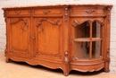 Louis XV style Sideboard in oak and marble, France 19th century