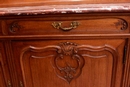 Louis XV style Sideboard in walnut and marble, France 19th century