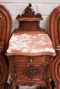 Louis XV style Twin beds and matching end table in Walnut, France 19th century