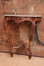 Louis XV style Wall console in walnut and marble, France 19th century