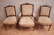 Louis XVI arm chair and 2 side chairs