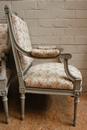 Louis XVI style Arm chairs in paint wood, France 1900